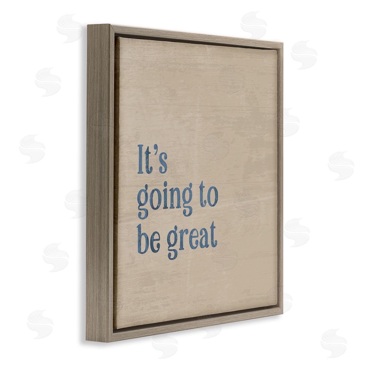 Jennifer Pugh It's Going To Be Great Motivating Grain Pattern Phrase Brown Floating Frame Canvas Wall Art Print