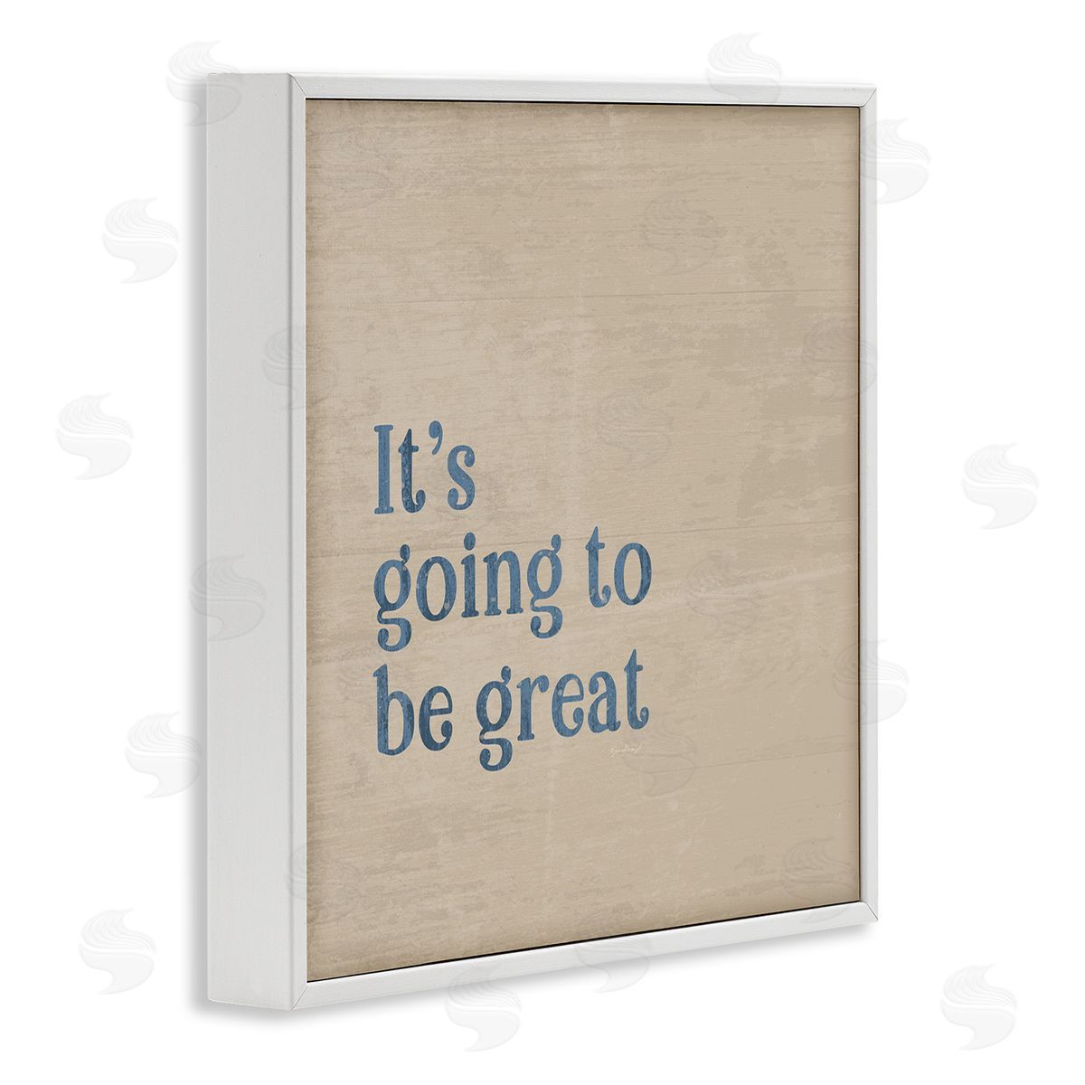 Jennifer Pugh It's Going To Be Great Motivating Grain Pattern Phrase White Framed Glicee Wall Art Print