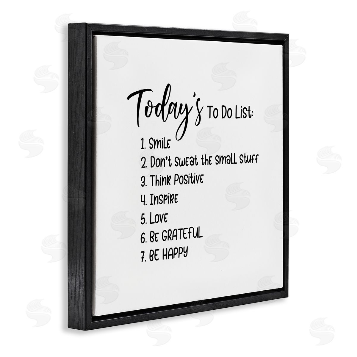 Yvonne Coleman Burney Uplifting To Do List Life Happiness Casual Typography Black Floating Frame Canvas Wall Art Print