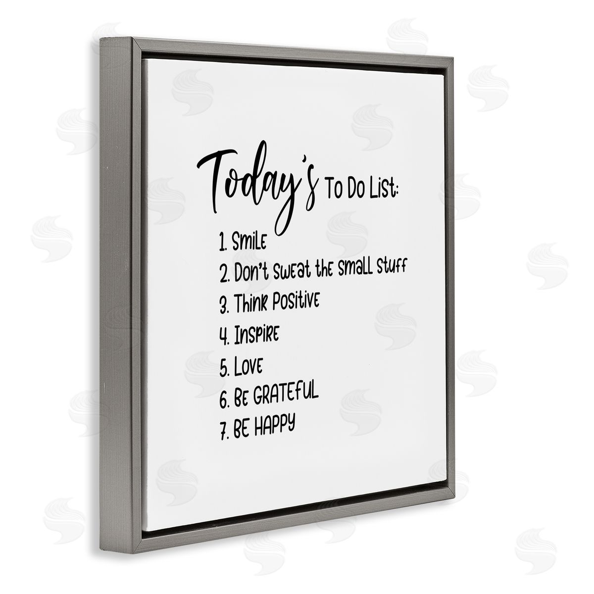 Yvonne Coleman Burney Uplifting To Do List Life Happiness Casual Typography Gray Floating Frame Canvas Wall Art Print