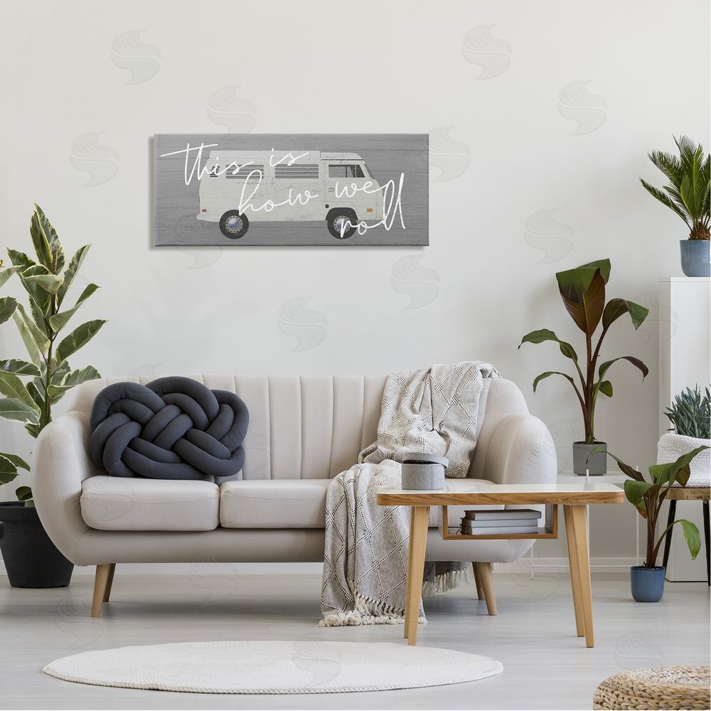 Stupell Studio How We Roll Vintage Van Bus Travel Calligraphy