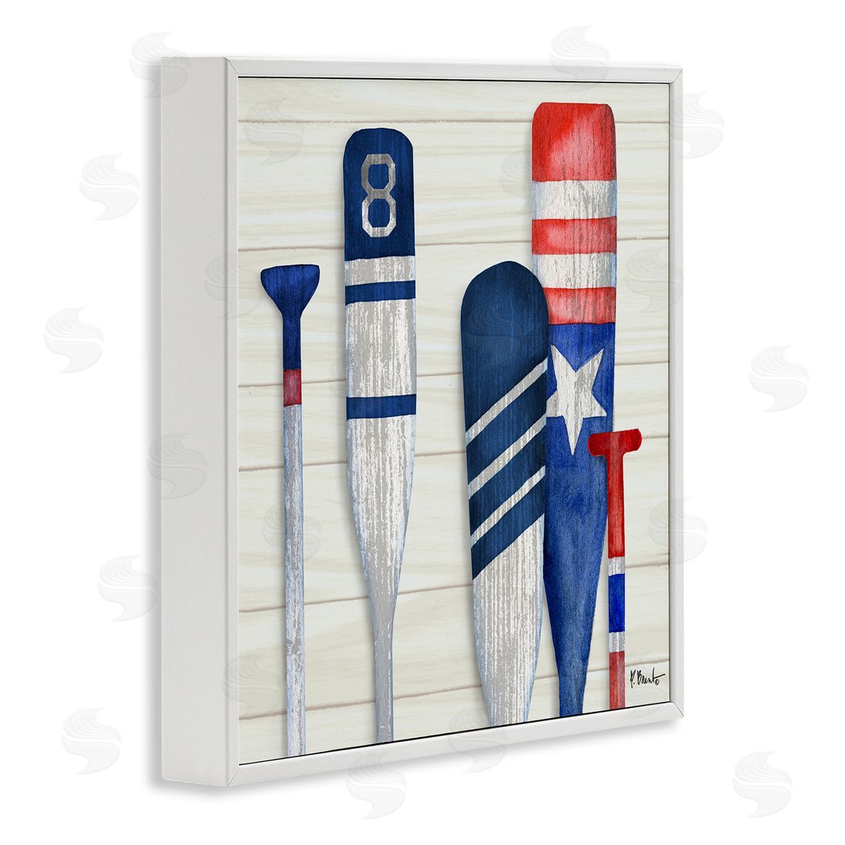 Paul Brent Port Oars Rustic Americana Patterns White Framed Glicee Wall Art Print