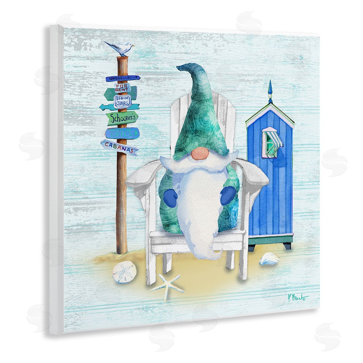 Paul Brent Coastal Gnome Beach Life Relaxing Wooden Wall Plaque Art Print