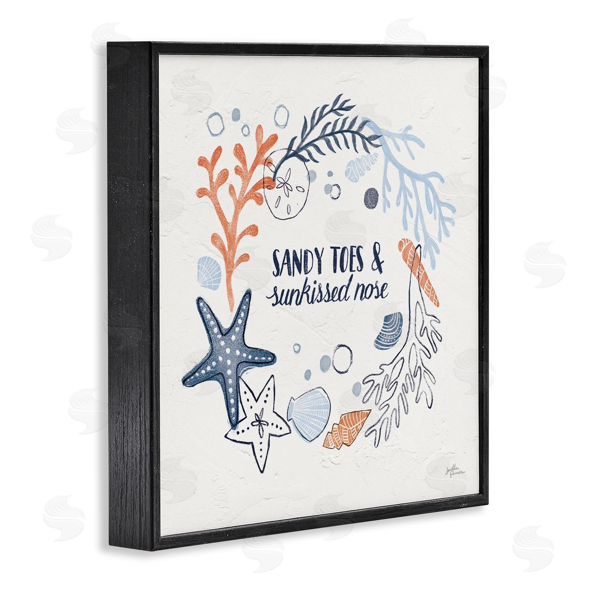 Janelle Penner Sandy Toes Sunkissed Nose Phrase Black Framed Glicee Wall Art Print