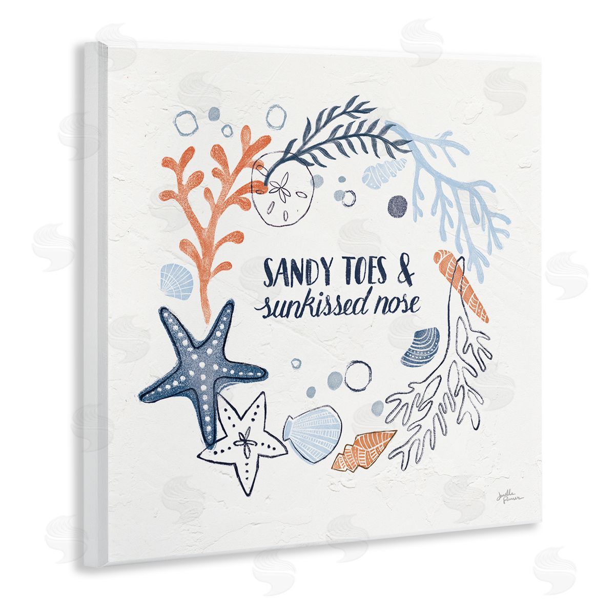 Janelle Penner Sandy Toes Sunkissed Nose Phrase Wooden Wall Plaque Art Print