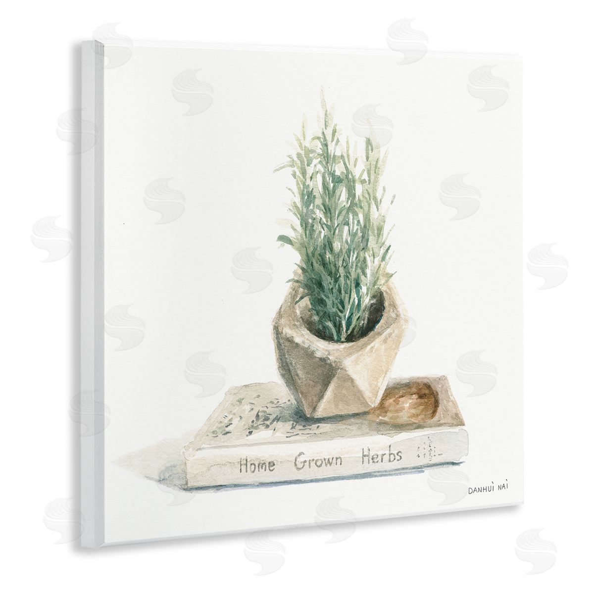 Danhui Nai Modest Herb Planter Book Wooden Wall Plaque Art Print