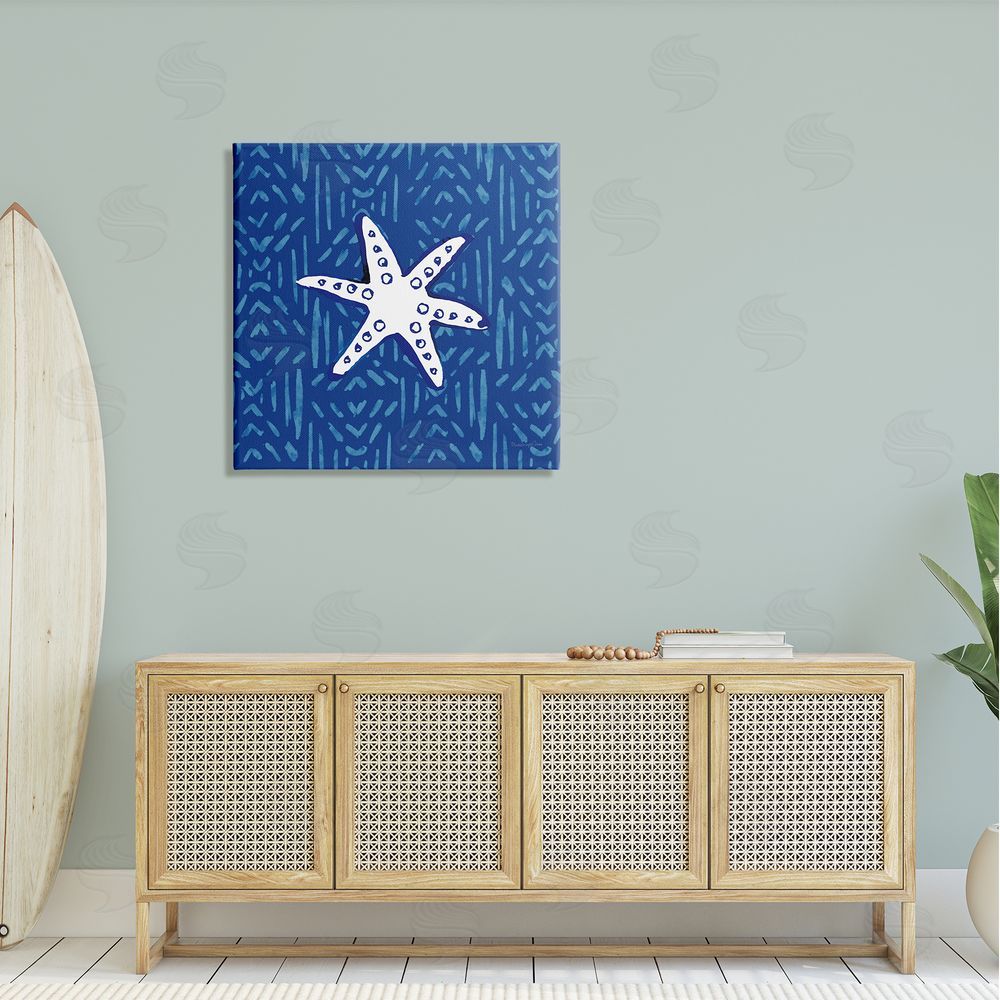 Mercedes Lopez Charro Bold Starfish Coastal Beach Life Canvas Wall Art in Room