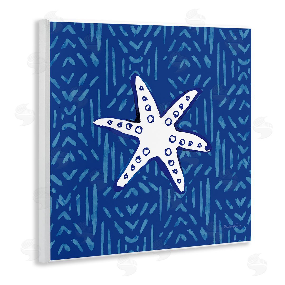 Mercedes Lopez Charro Bold Starfish Coastal Beach Life Wooden Wall Plaque Art Print