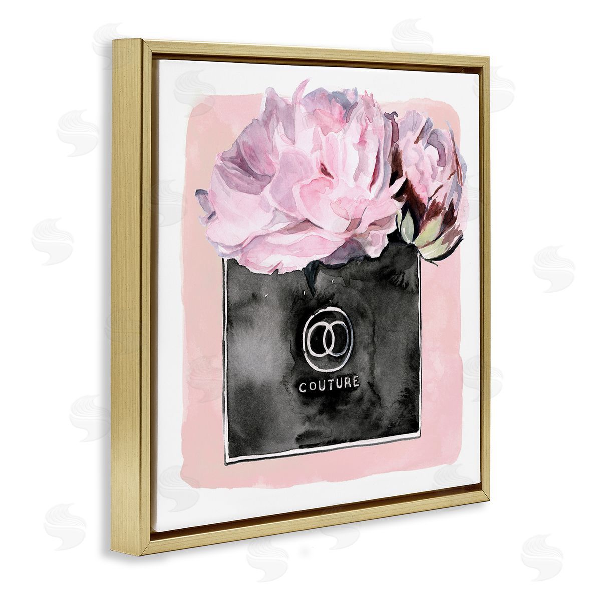 Jennifer Paxton Parker Pink Glam Blossom Fashion Couture Vase Gold Floating Frame Canvas Wall Art Print