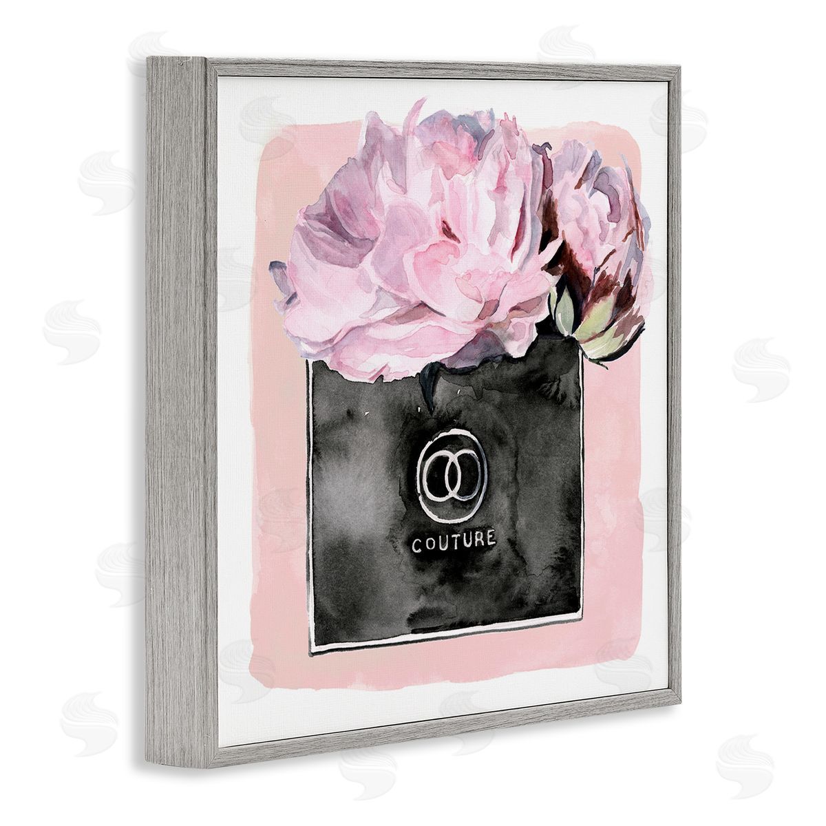 Jennifer Paxton Parker Pink Glam Blossom Fashion Couture Vase Gray Framed Glicee Wall Art Print