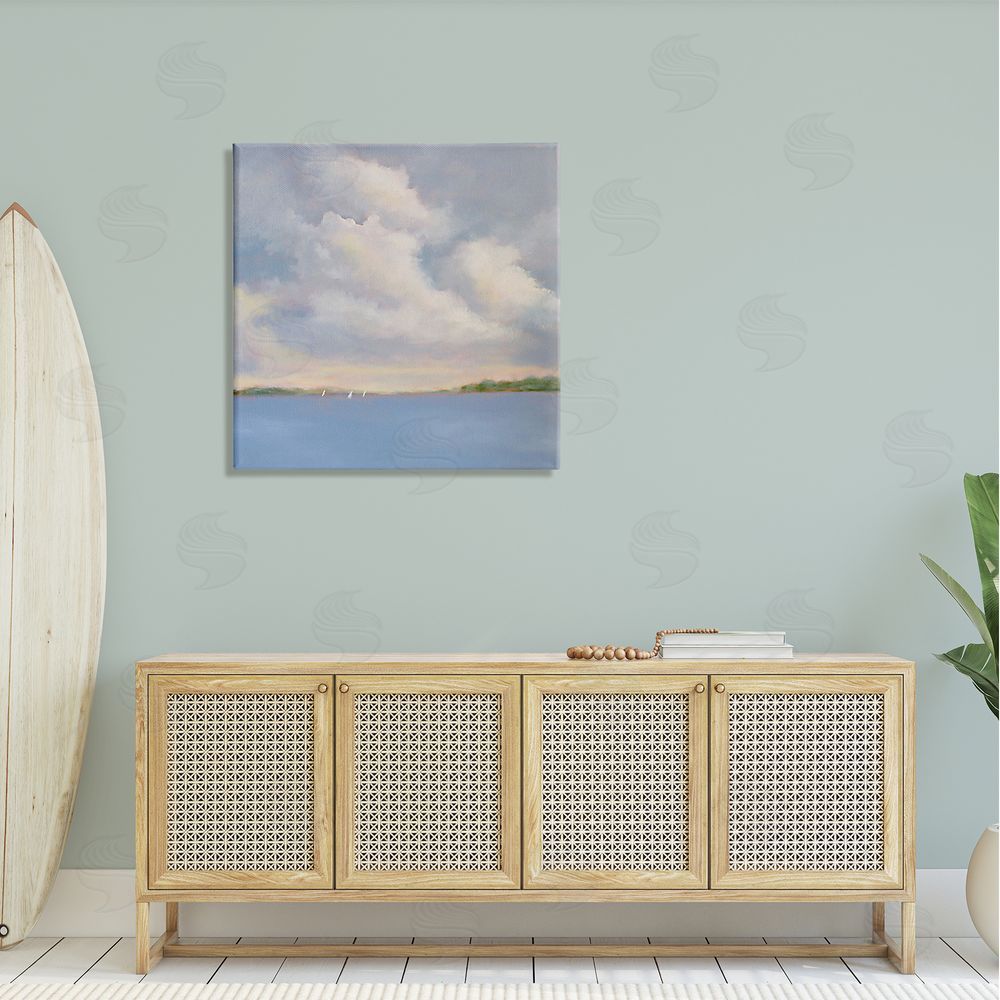 Catherine Andersen Vast Cloudy Sky Panoramic Ocean View Canvas Wall Art in Room