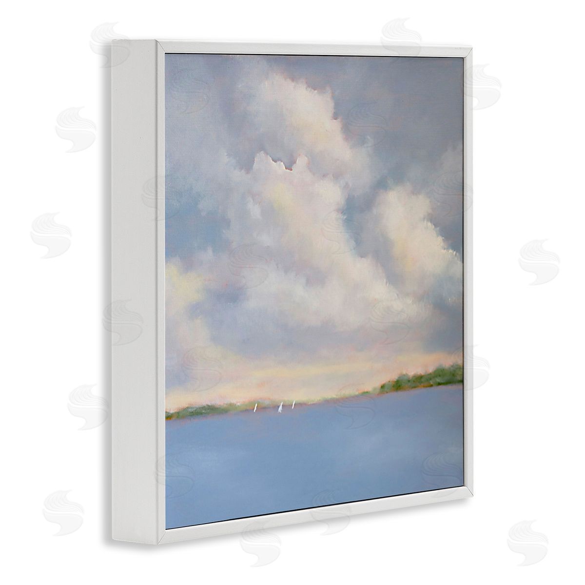 Catherine Andersen Vast Cloudy Sky Panoramic Ocean View White Framed Glicee Wall Art Print