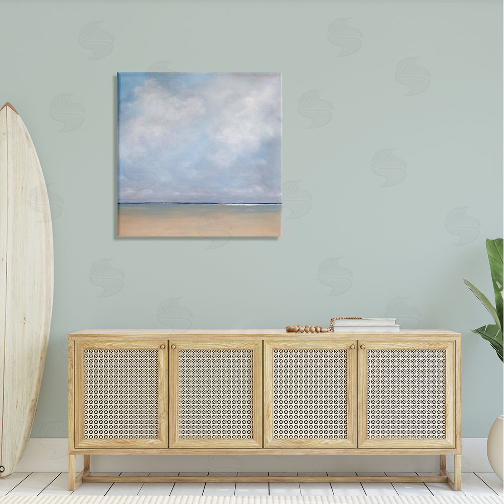 Catherine Andersen Abstract Beach Clouds Ocean Horizon Canvas Wall Art in Room