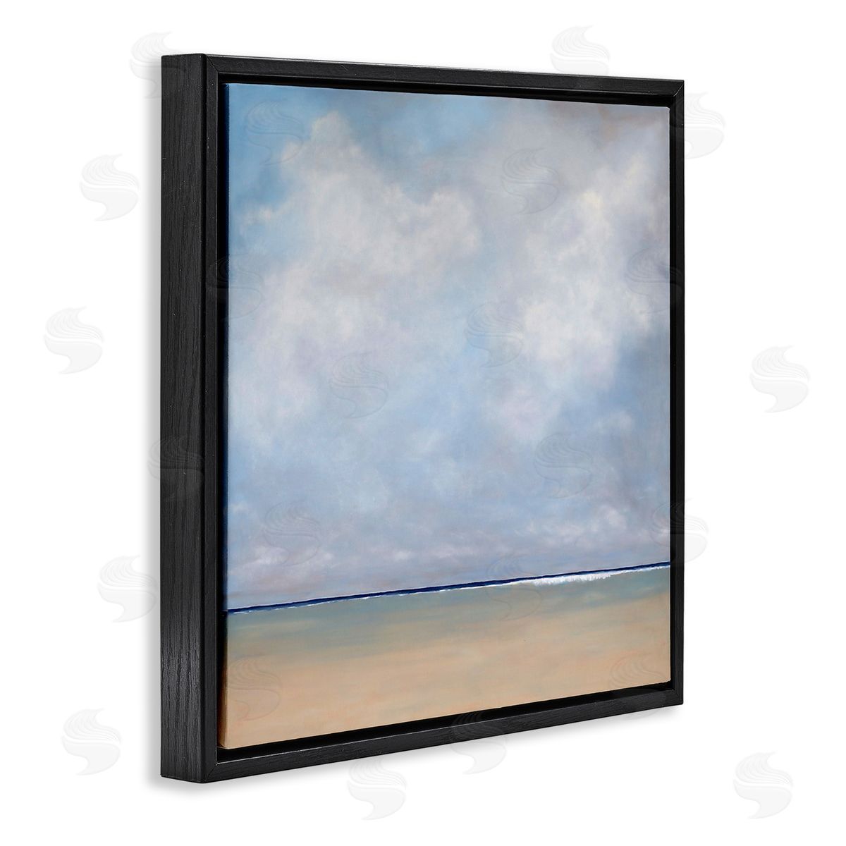 Catherine Andersen Abstract Beach Clouds Ocean Horizon Black Floating Frame Canvas Wall Art Print