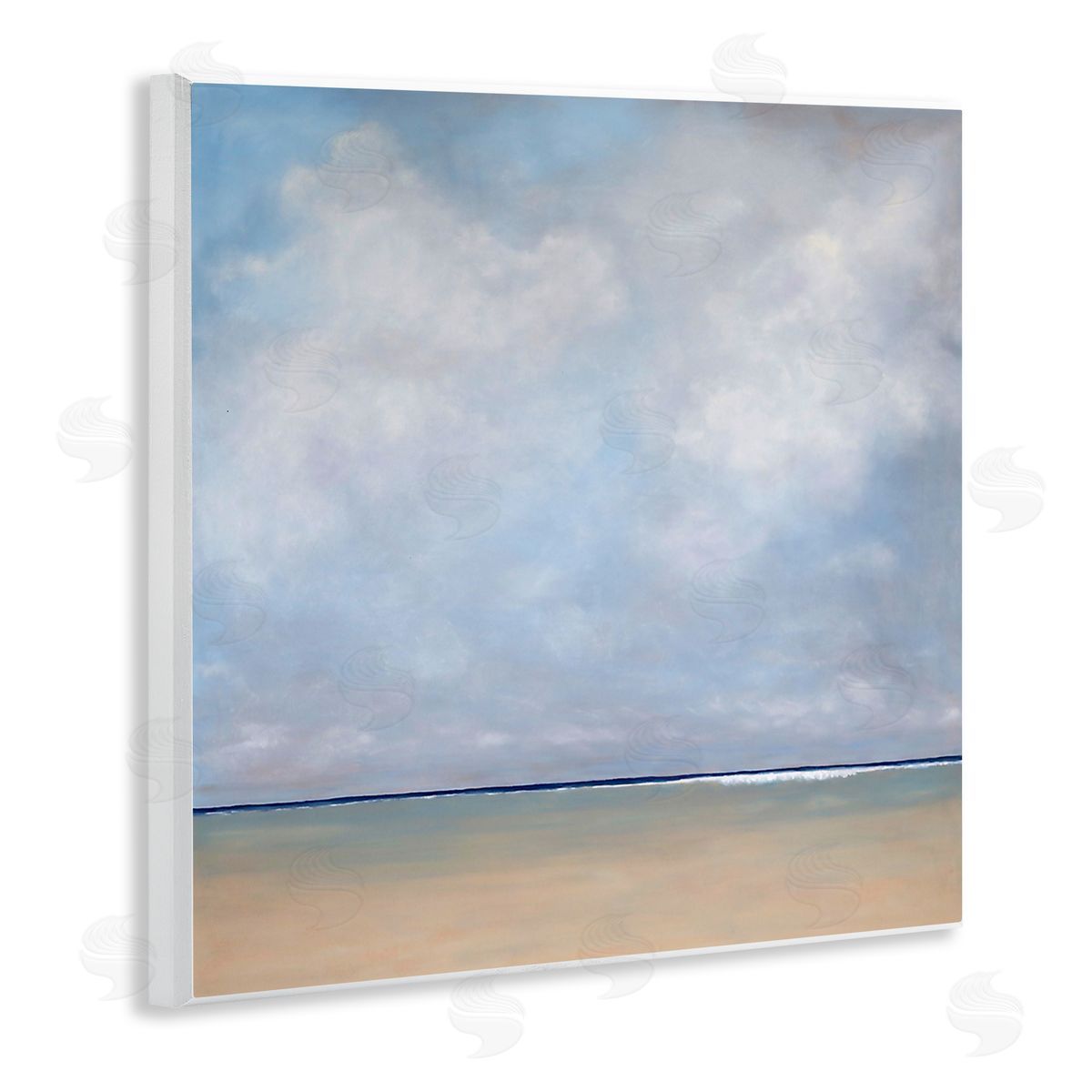 Catherine Andersen Abstract Beach Clouds Ocean Horizon Wooden Wall Plaque Art Print