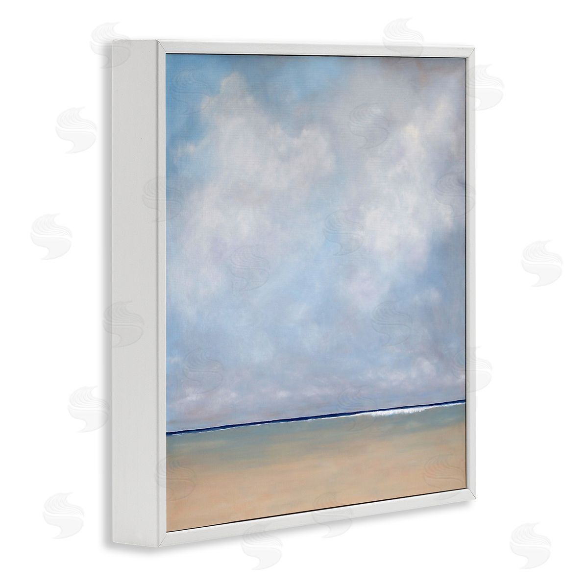Catherine Andersen Abstract Beach Clouds Ocean Horizon White Framed Glicee Wall Art Print