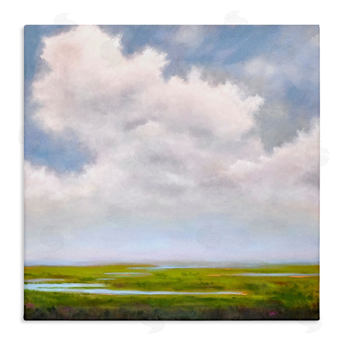 Catherine Andersen Panoramic Meadow Horizon Clouds Stretched Canvas Wall Art Print
