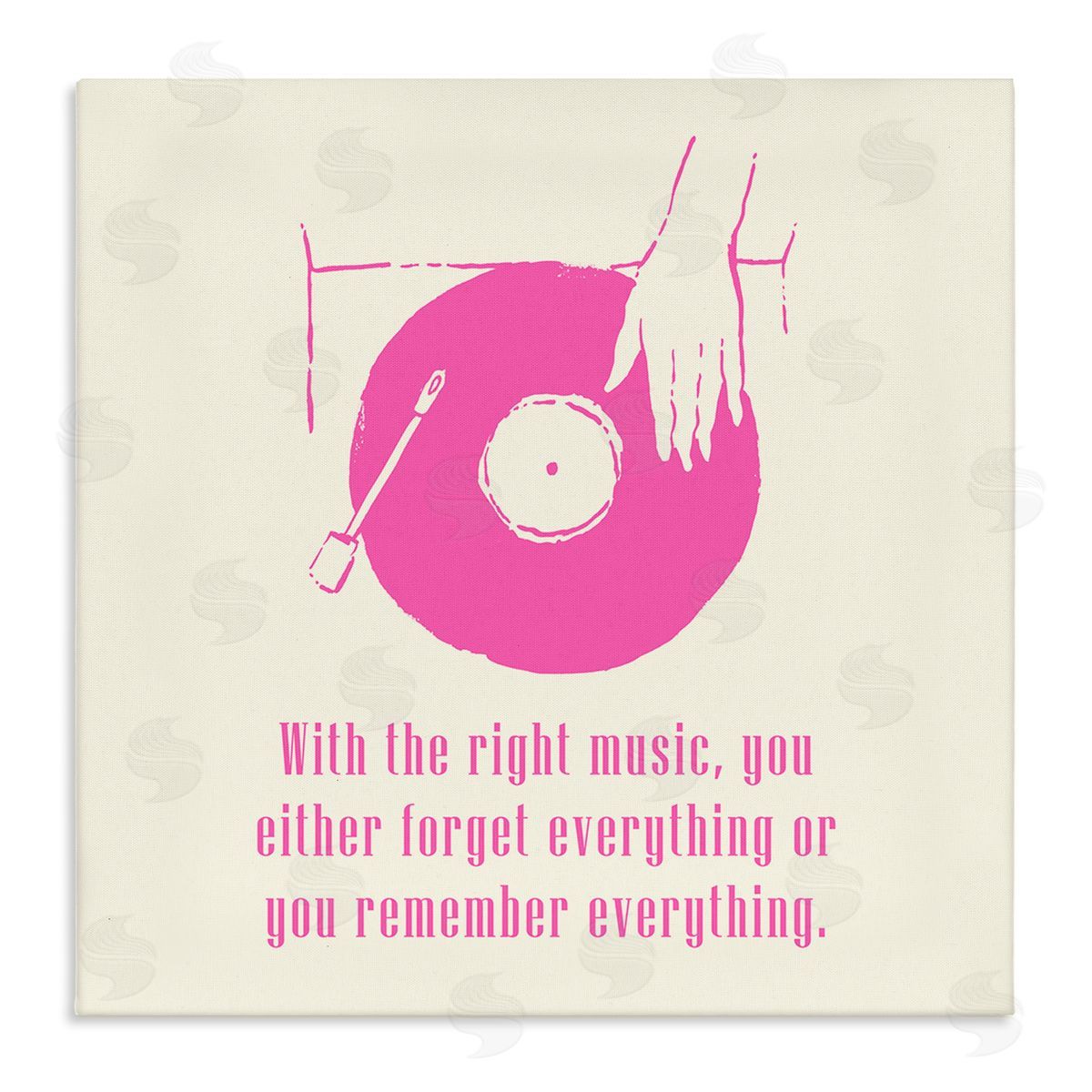 Melissa Wang With The Right Music DJ Turntable Stretched Canvas Wall Art Print