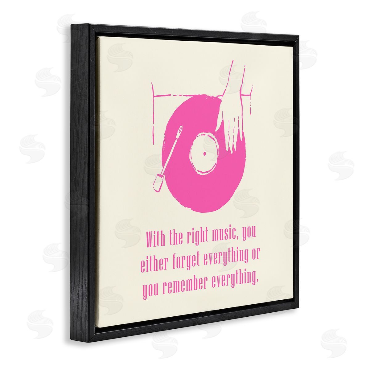 Melissa Wang With The Right Music DJ Turntable Black Floating Frame Canvas Wall Art Print