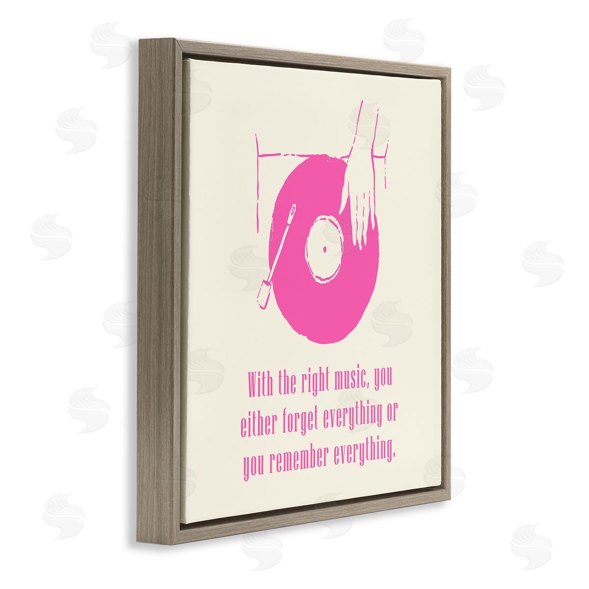Melissa Wang With The Right Music DJ Turntable Brown Floating Frame Canvas Wall Art Print