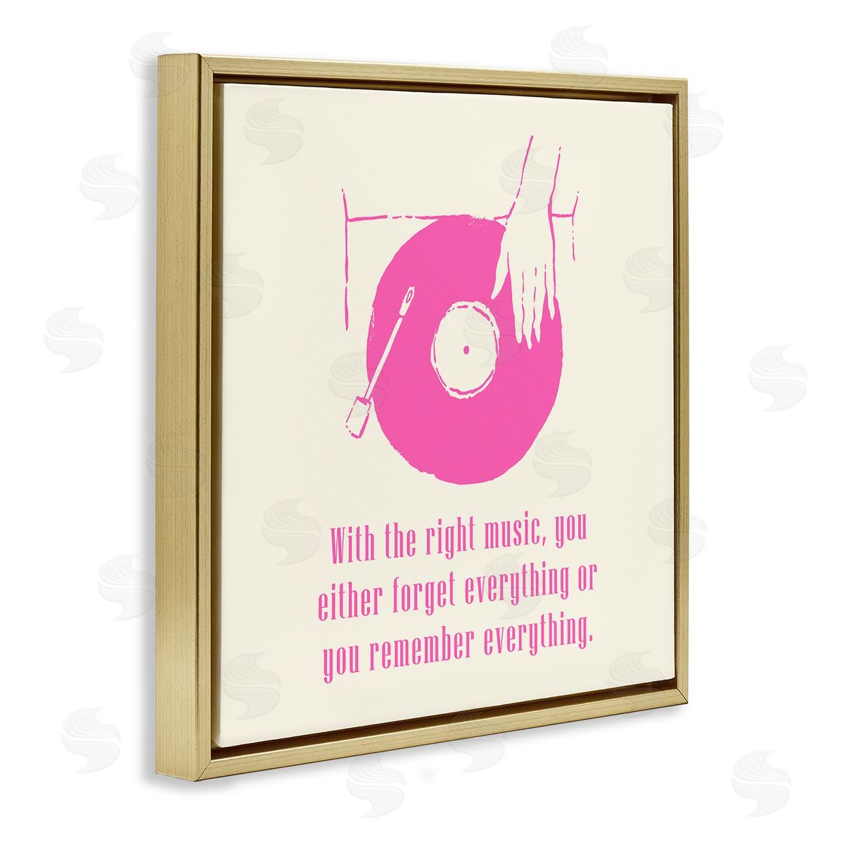 Melissa Wang With The Right Music DJ Turntable Gold Floating Frame Canvas Wall Art Print