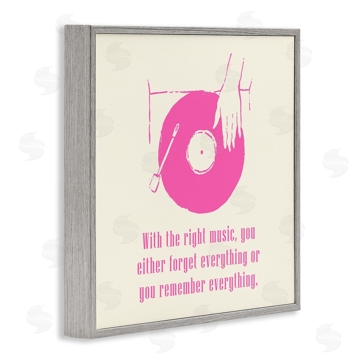 Melissa Wang With The Right Music DJ Turntable Gray Framed Glicee Wall Art Print