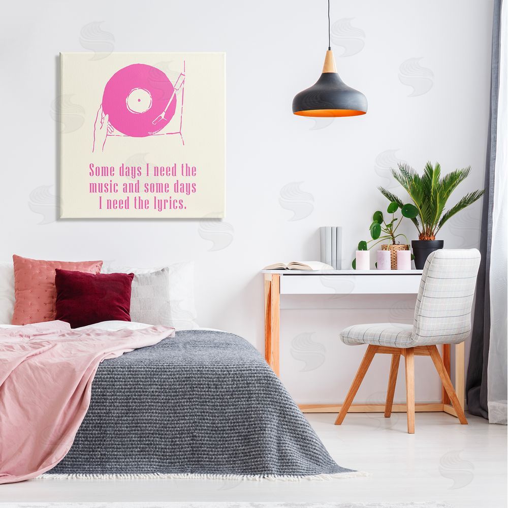 Melissa Wang Somedays Music and Lyrics Phrase Canvas Wall Art in Room