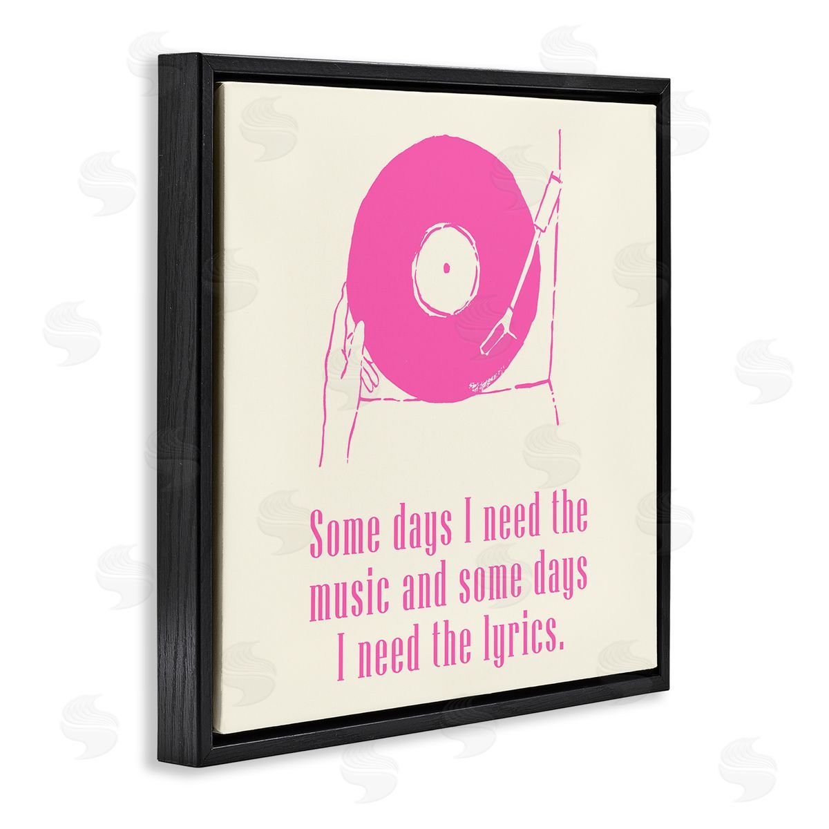 Melissa Wang Somedays Music and Lyrics Phrase Black Floating Frame Canvas Wall Art Print