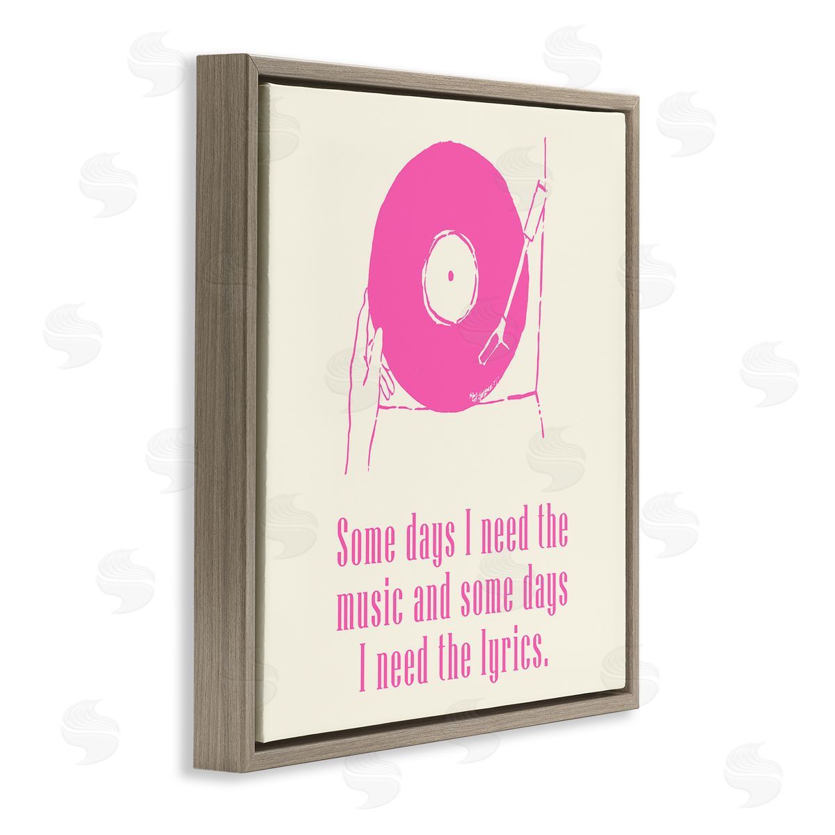 Melissa Wang Somedays Music and Lyrics Phrase Brown Floating Frame Canvas Wall Art Print