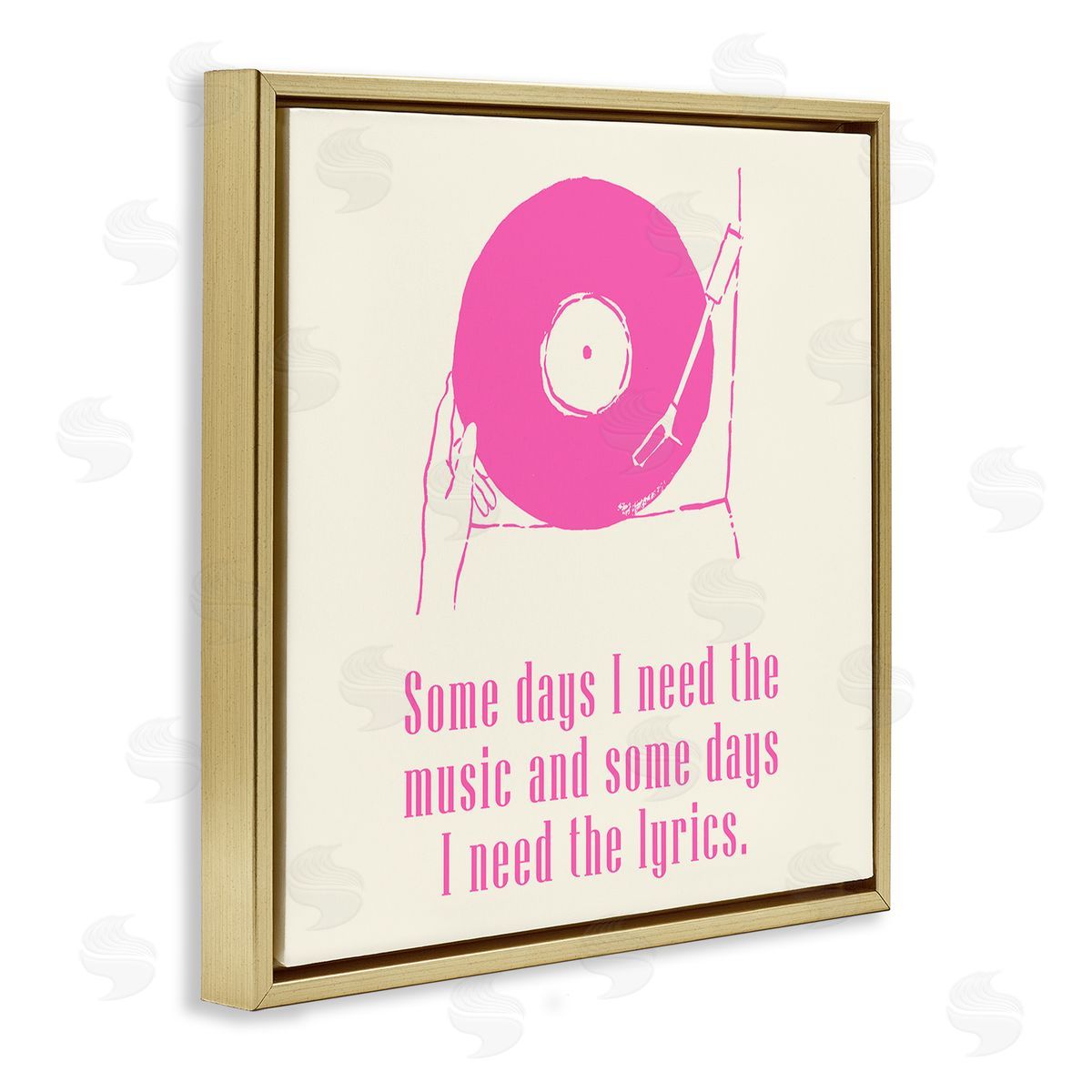Melissa Wang Somedays Music and Lyrics Phrase Gold Floating Frame Canvas Wall Art Print