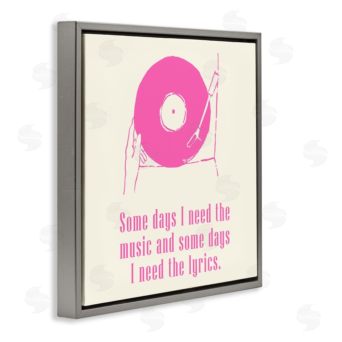 Melissa Wang Somedays Music and Lyrics Phrase Gray Floating Frame Canvas Wall Art Print