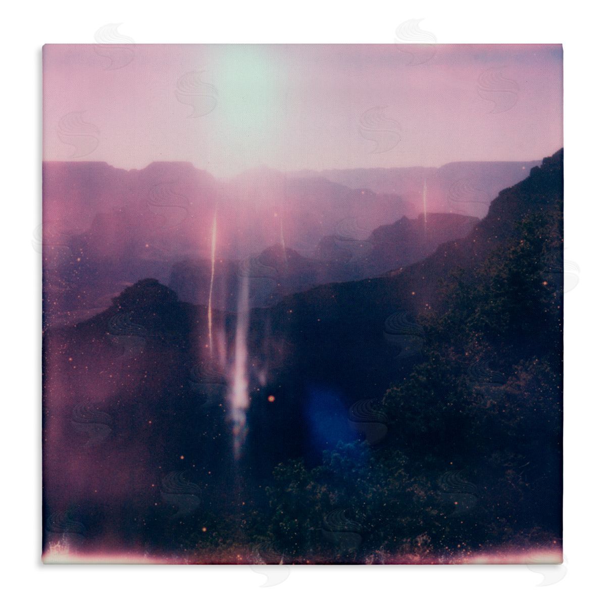 Jacob Green Vintage Lens Flare Mountain Stretched Canvas Wall Art Print