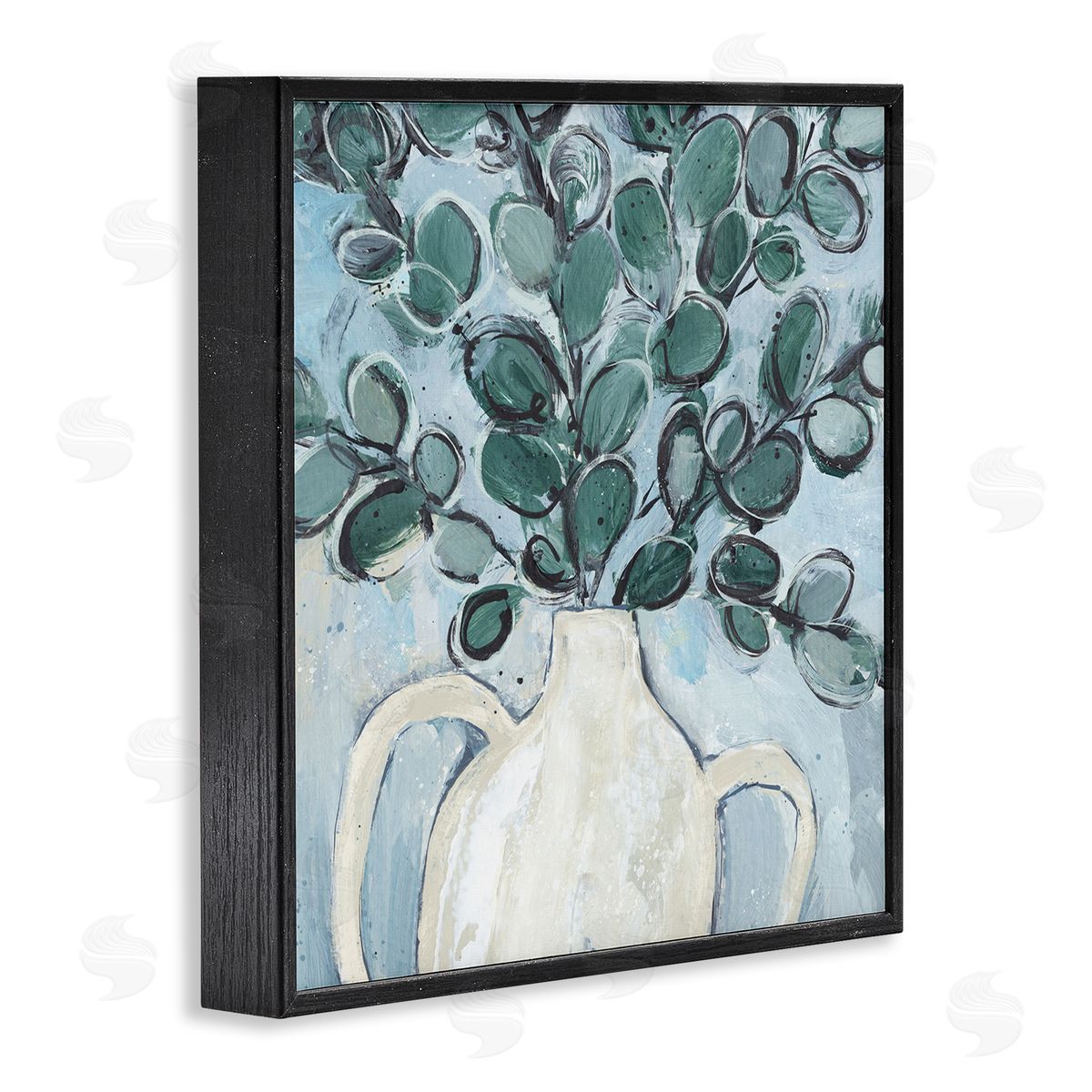 Annie Warren Contemporary Eucalyptus Herb Plant Vase Black Framed Glicee Wall Art Print
