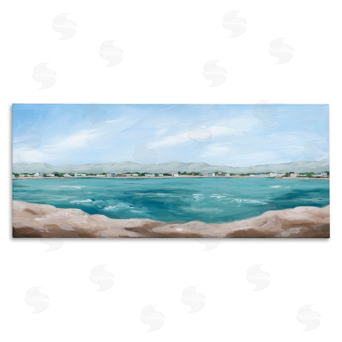 Grace Popp Panoramic Rocky Ocean View Distant Town