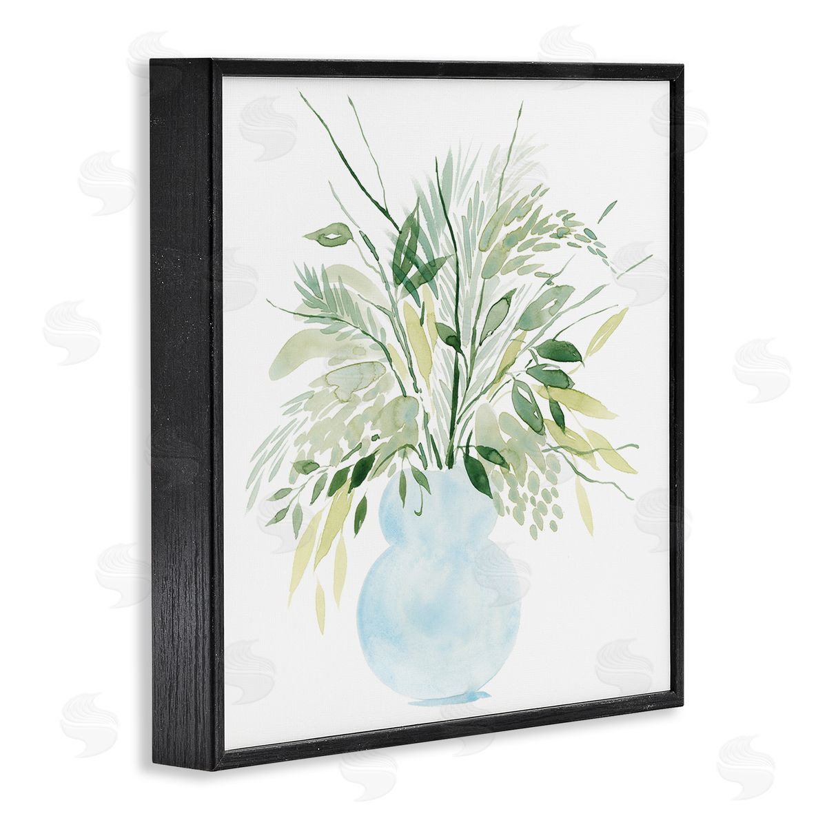 Grace Popp Delicate Layered Greenery Plants Vase Black Framed Glicee Wall Art Print