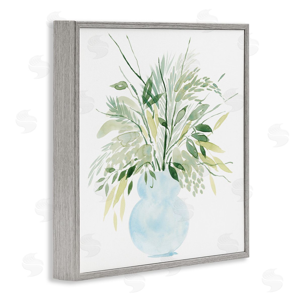 Grace Popp Delicate Layered Greenery Plants Vase Gray Framed Glicee Wall Art Print