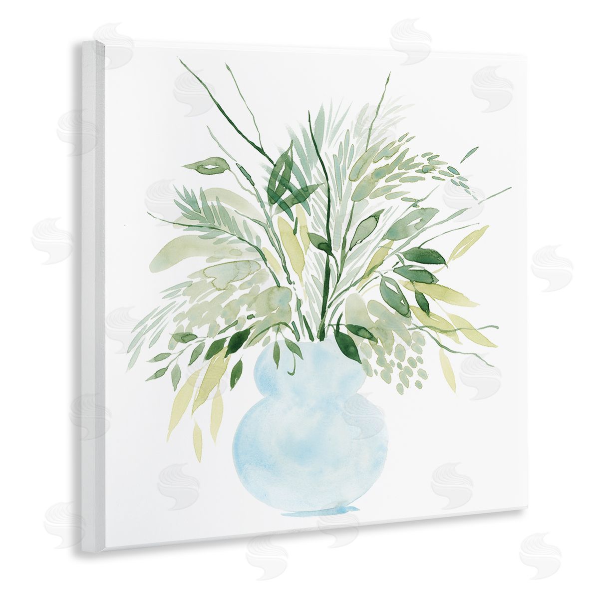 Grace Popp Delicate Layered Greenery Plants Vase Wooden Wall Plaque Art Print
