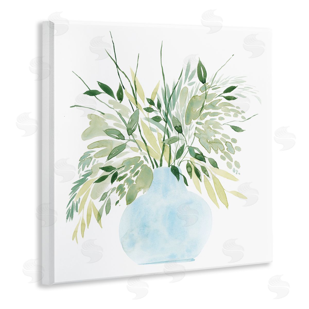 Grace Popp Layered Watercolor Style Plant Leaves Wooden Wall Plaque Art Print