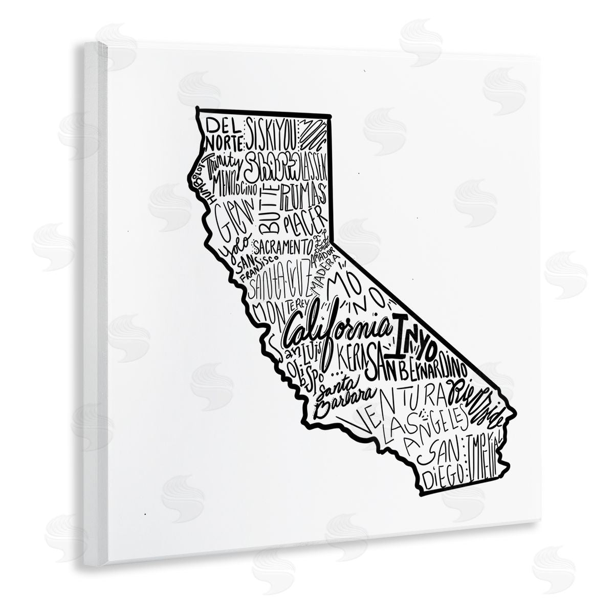 The Saturday Evening Post California State Cities Typography Map Wooden Wall Plaque Art Print