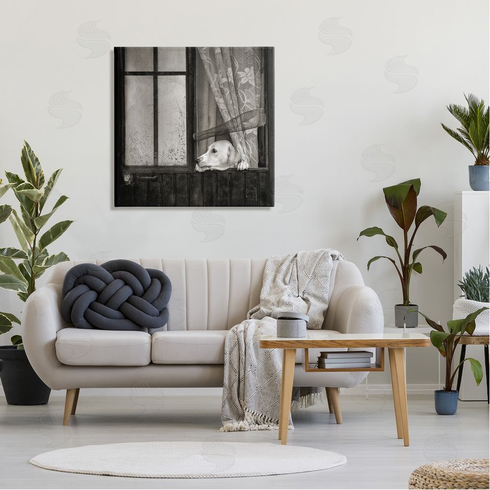 David Lorenz Labrador Dog Farmhouse Barn Door  Canvas Wall Art in Room