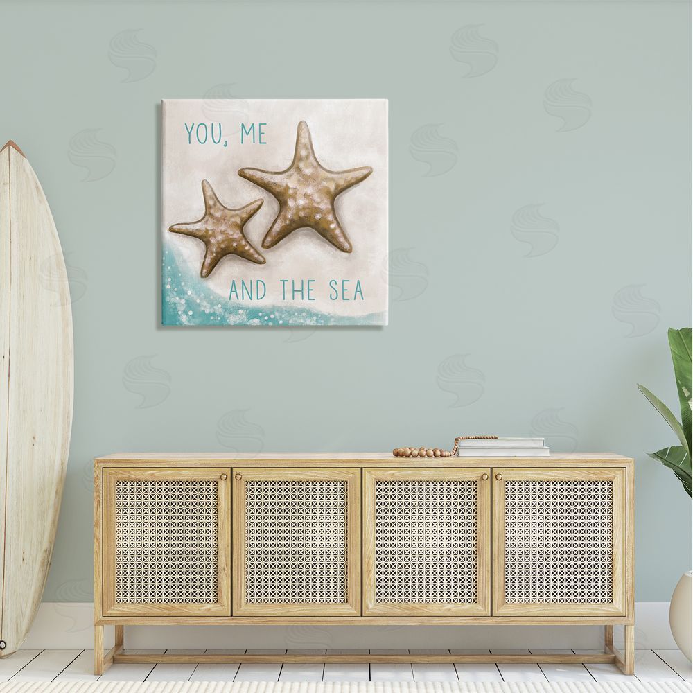 Elizabeth Tyndall You Me & Sea Romantic Beach Lover Canvas Wall Art in Room
