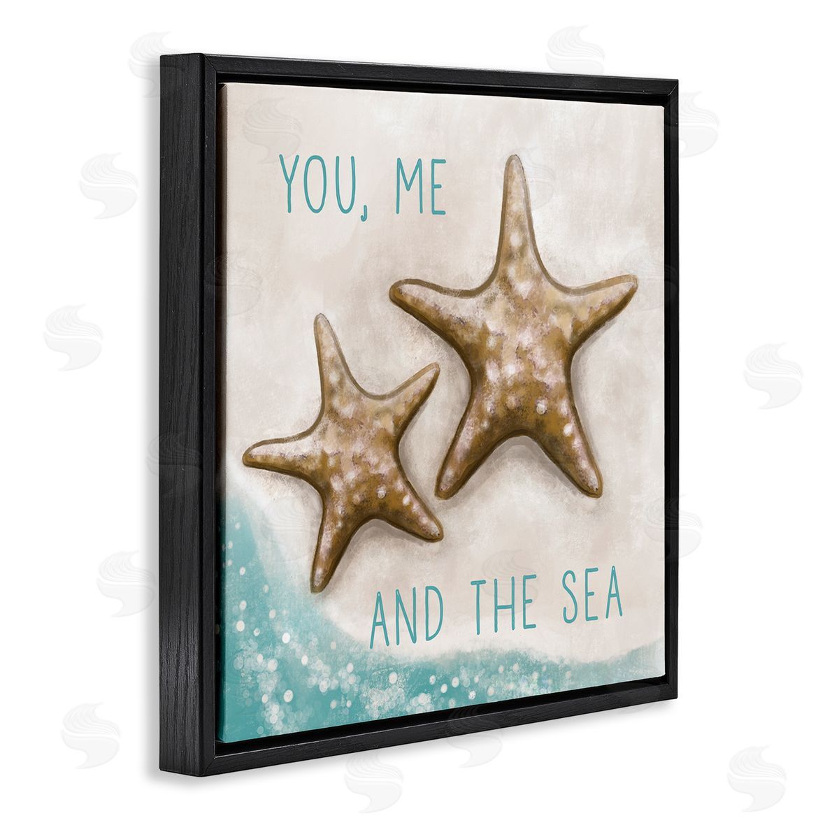 Elizabeth Tyndall You Me & Sea Romantic Beach Lover Black Floating Frame Canvas Wall Art Print