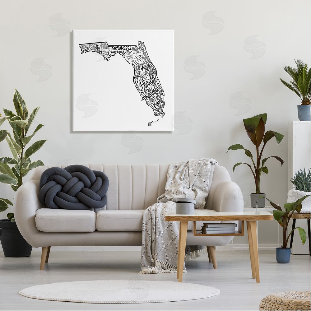 The Saturday Evening Post Florida State Typography Cities Canvas Wall Art in Room