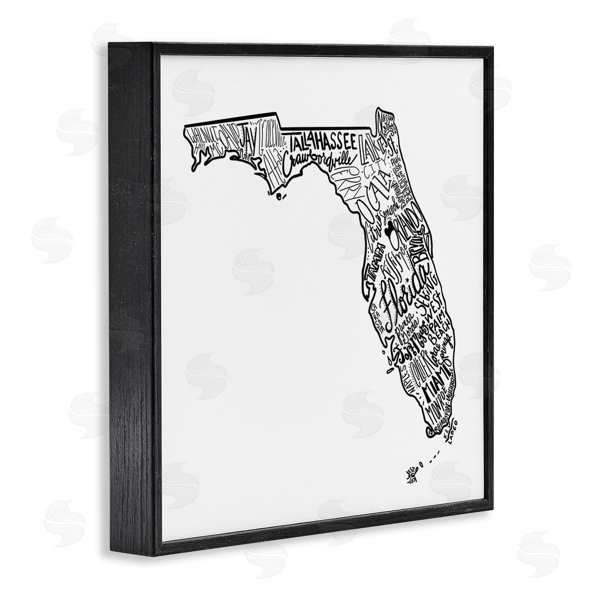 The Saturday Evening Post Florida State Typography Cities Black Framed Glicee Wall Art Print