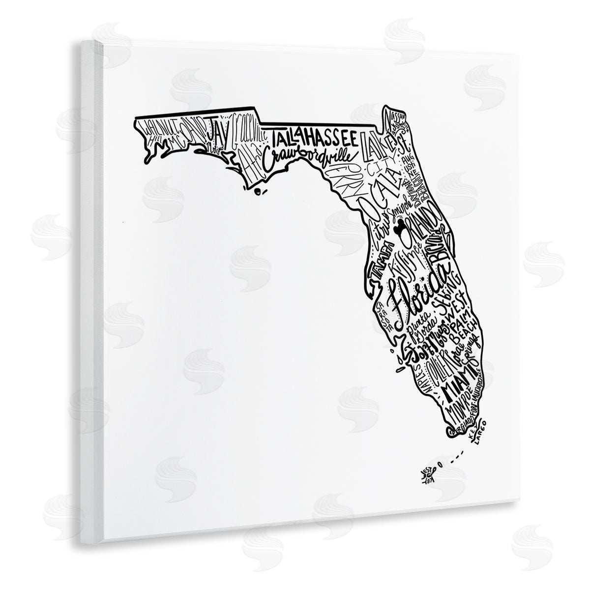 The Saturday Evening Post Florida State Typography Cities Wooden Wall Plaque Art Print