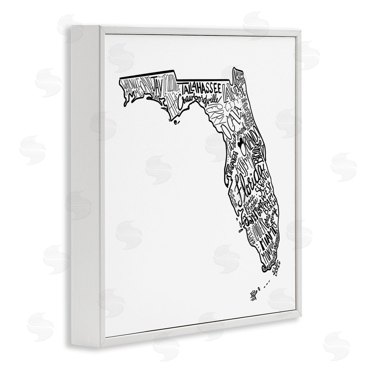 The Saturday Evening Post Florida State Typography Cities White Framed Glicee Wall Art Print
