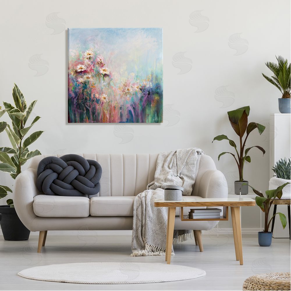 Karen Hale Abstract Flower Garden Blooming Hues Canvas Wall Art in Room