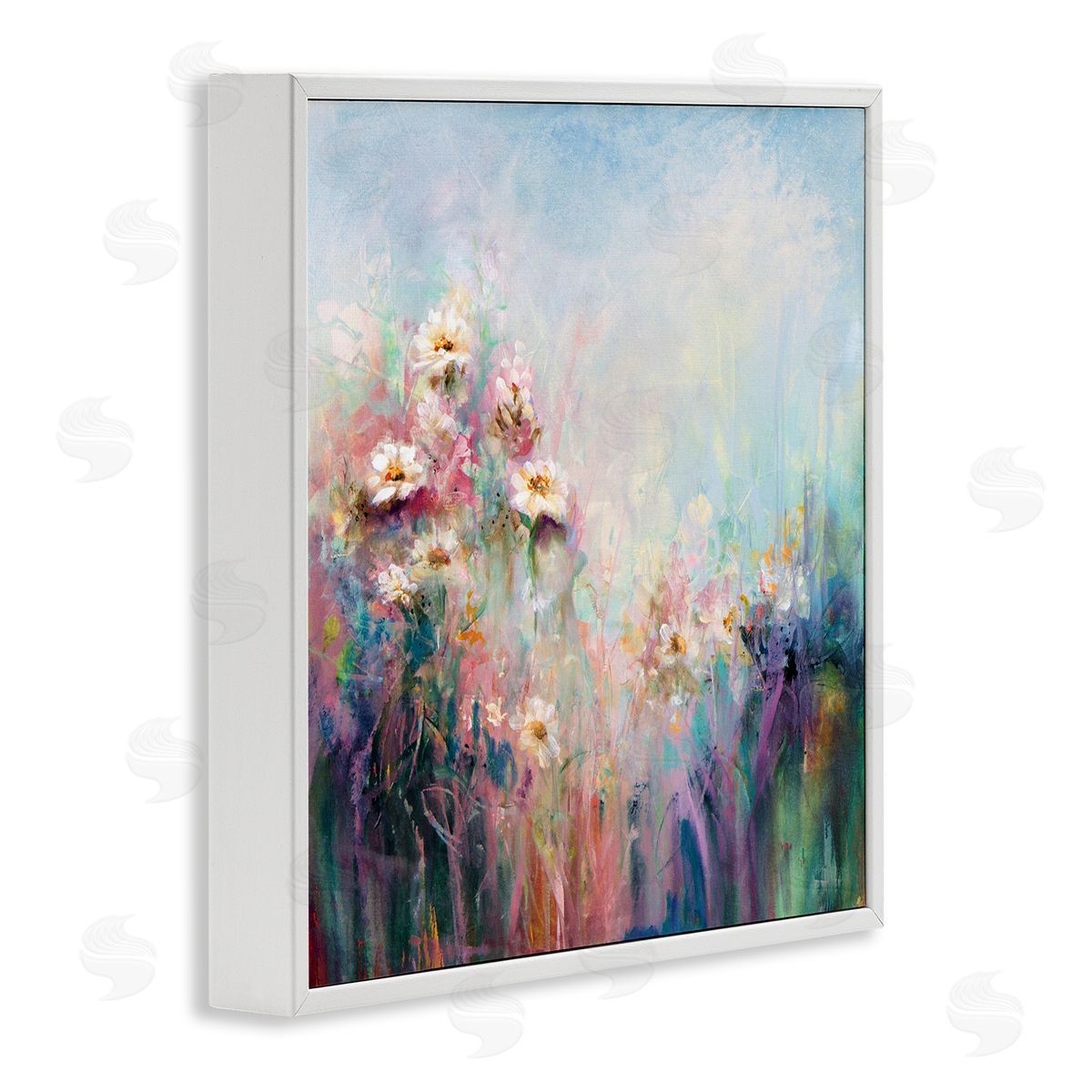 Karen Hale Abstract Flower Garden Blooming Hues White Framed Glicee Wall Art Print