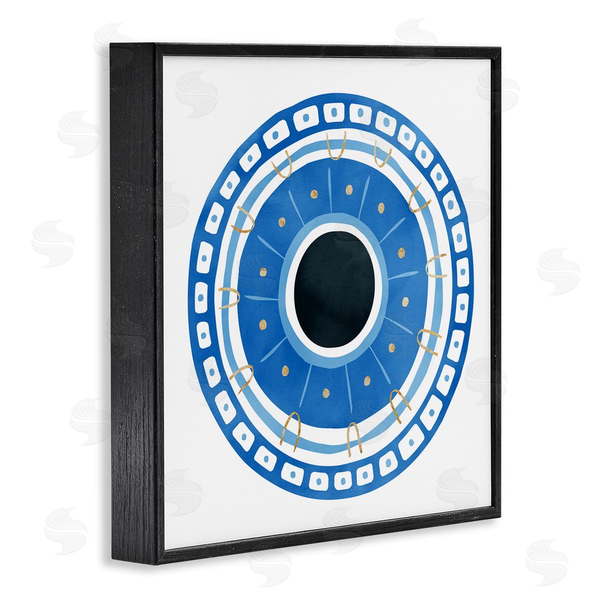 Ziwei Li Spiritual Mati Evil Eye Blocked Pattern Black Framed Glicee Wall Art Print