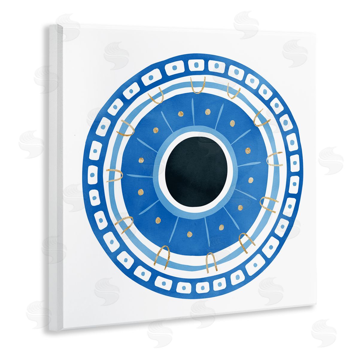 Ziwei Li Spiritual Mati Evil Eye Blocked Pattern Wooden Wall Plaque Art Print